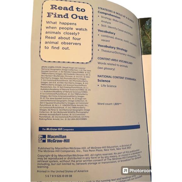 Animal Observers by Adam McClellan Paperback Book Grade Level 5 Library Reading - Picture 2 of 4